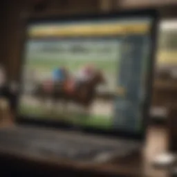 Online betting platform interface for horse racing