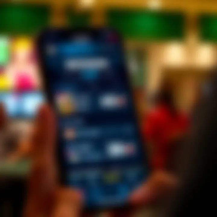 User interface of the Bovada LV app showcasing betting options