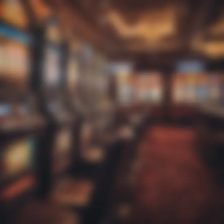 An array of diverse slot machines in a bustling casino environment