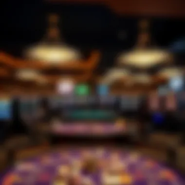 Elegant interior of a Mississippi casino showcasing gaming tables