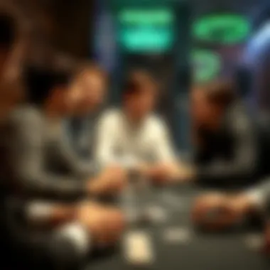 Community Engagement in Poker A group of enthusiastic players engaged in a virtual poker game.