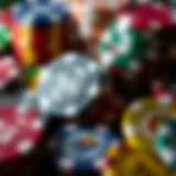 An array of unique custom poker chips showcasing vibrant colors and intricate designs.