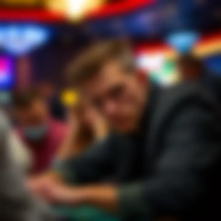 A player deep in thought, contemplating their next move during a high-stakes game