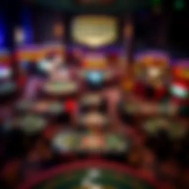 Aerial view of the Eureka Casino Poker Room showcasing its vibrant atmosphere