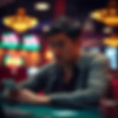 Player reviewing online poker site ratings