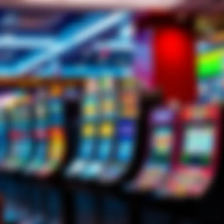 Diverse Affordable Slot Machines A vibrant display of various affordable slot machines in a casino setting