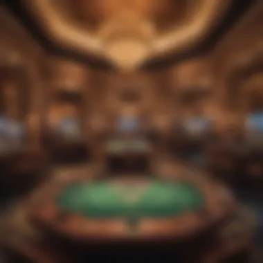 Interior of the casino showcasing luxurious gaming tables