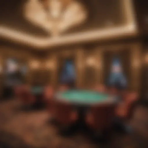 Luxurious poker room ambiance at Caesars Palace