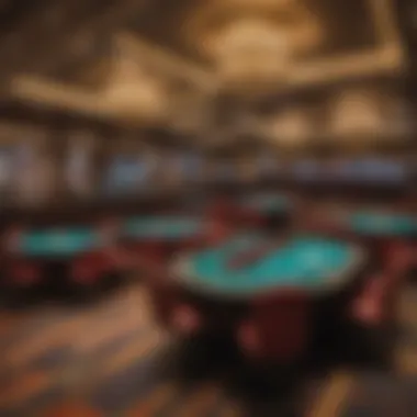 Interior view of the gaming floor filled with various gaming tables