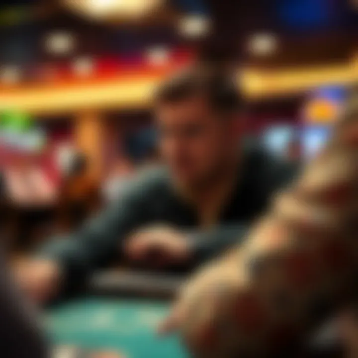 A player contemplating their next move in Let It Ride