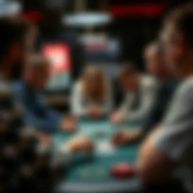 Player Strategy Analysis in Card Games A group of players analyzing strategies for a popular card game