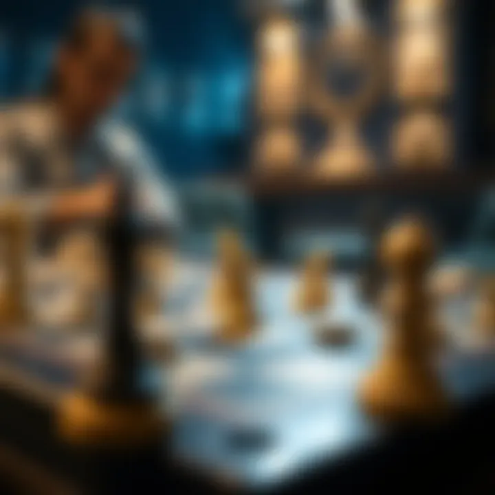 Strategic Board Game Mechanics A strategic board game setup illustrating the mechanics of money games