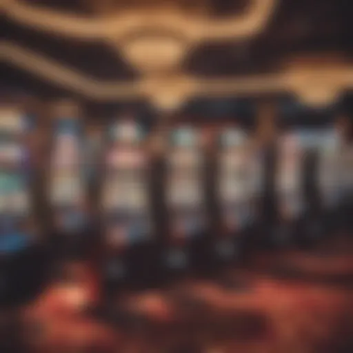 A vibrant casino floor filled with colorful slot machines