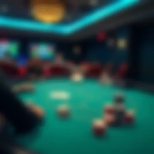 Virtual poker table showcasing various game options