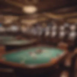 A vintage casino setting showcasing classic gaming tables.