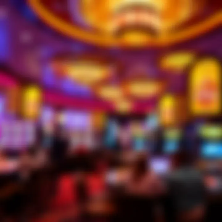 Golden Nugget Gaming Floor Luxurious gaming floor with vibrant lighting and players at various tables