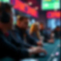 A cinematic scene depicting a thrilling sports betting moment