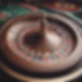 A vibrant digital roulette wheel spinning in an online casino interface