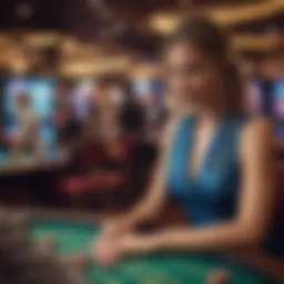 A vibrant live casino scene showcasing players engaged in gaming