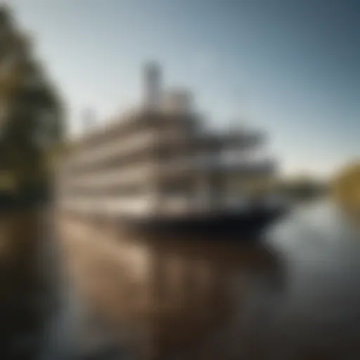 Historic riverboat cruising along the Mississippi River