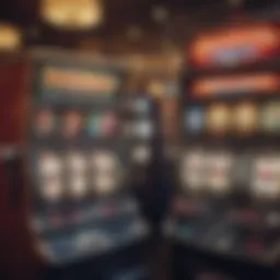 An artistic depiction of classic and modern slot machines