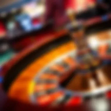 A classic roulette wheel with vibrant colors and distinct sections