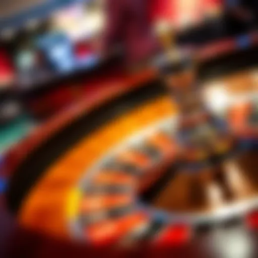 A classic roulette wheel with vibrant colors and distinct sections