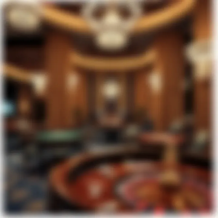 A sophisticated casino interior highlighting roulette tables and elegant decor