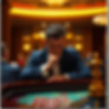 A strategic player contemplating their next move at a roulette table