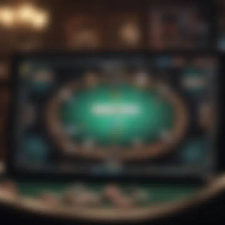 A computer screen displaying an exciting poker game interface with vibrant graphics
