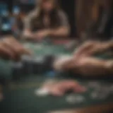 A captivating poker table scene showcasing a variety of poker chips and cards