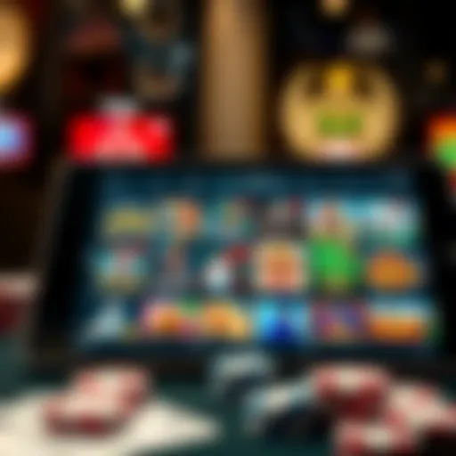 Diverse array of gambling games displayed on a digital tablet