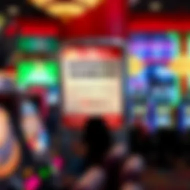 A responsible gambling awareness poster displayed in a casino