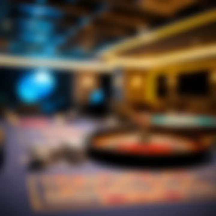 Elegant table games setup featuring blackjack and roulette