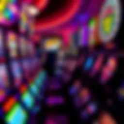 Vibrant display of slot machines at Jackpot Wilds Casino