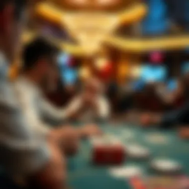 A strategic card game in action at Las Atlantis