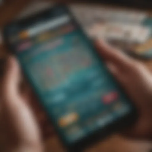 A close-up view of a digital lottery scratch-off game on a smartphone screen