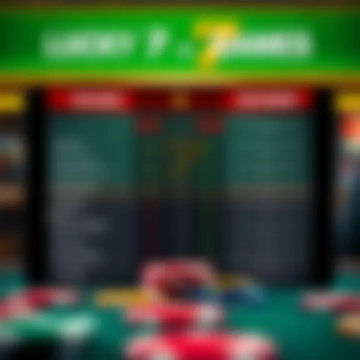 Comparison chart illustrating the Lucky 7 app's features against other gaming applications