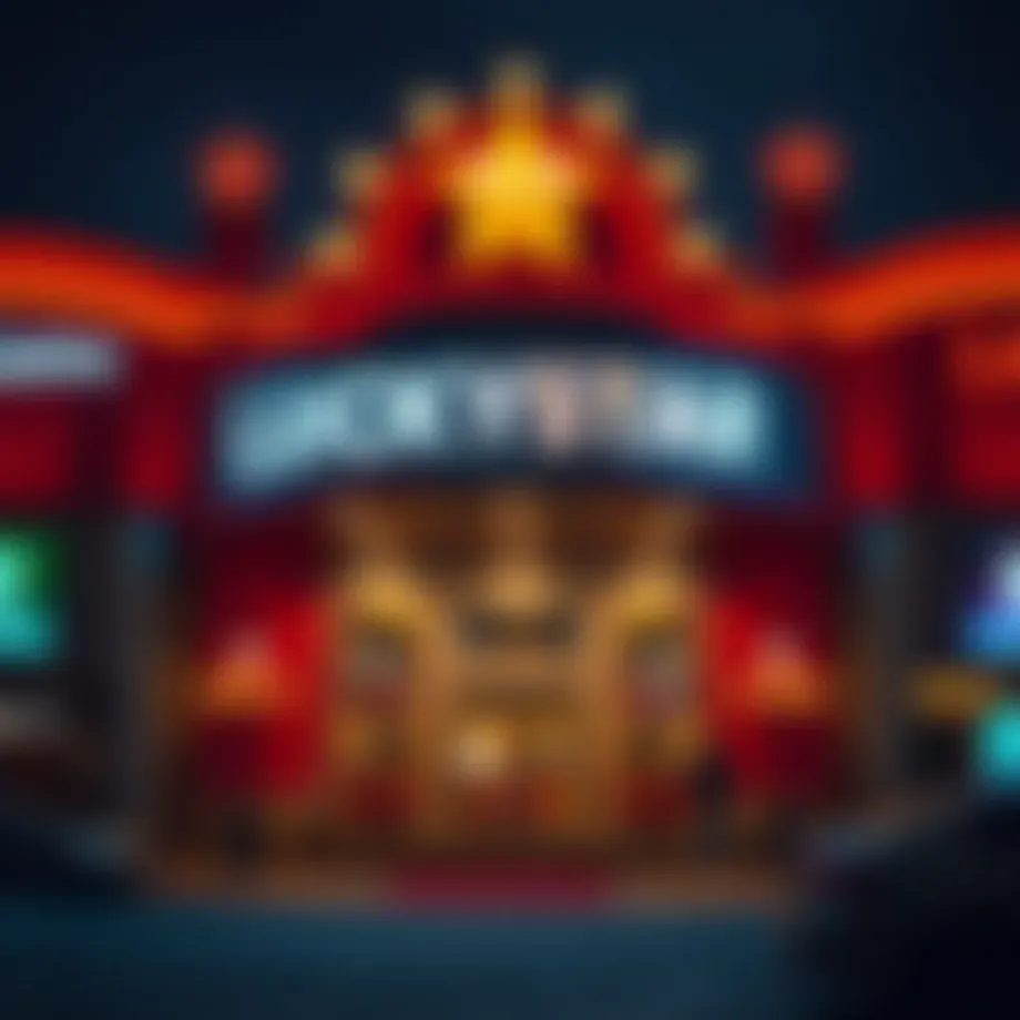 Exterior view of Luckystar Casino showcasing its vibrant architecture