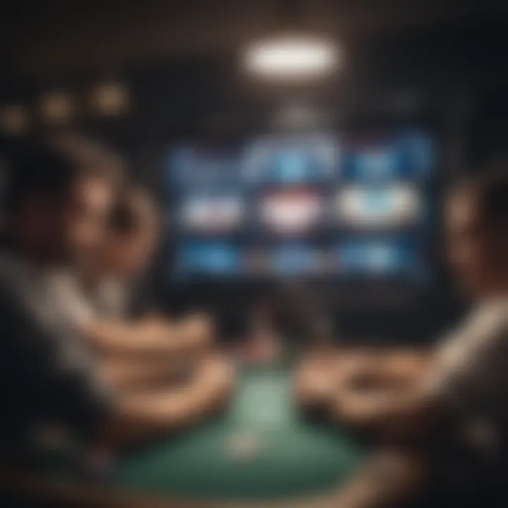 Diverse poker tournament formats displayed on a screen