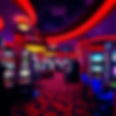 Vibrant gaming floor filled with various slot machines and table games