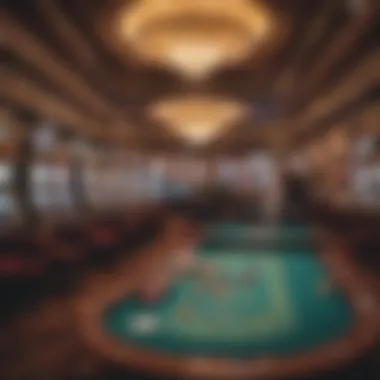 Vibrant Atmosphere of River Belle Casino Interior view of River Belle Casino showcasing gaming tables and vibrant atmosphere