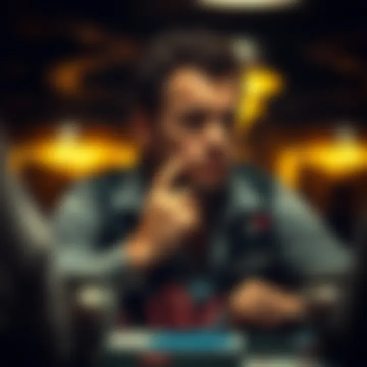 A strategic player deep in thought