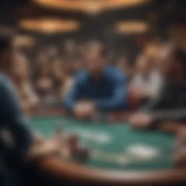 A dynamic scene of a televised poker championship