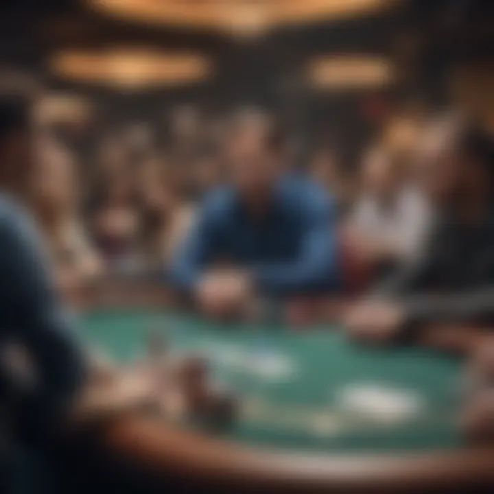 A dynamic scene of a televised poker championship