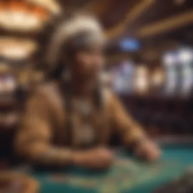 Artwork representing Native American tribes and their casino role