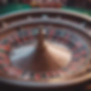 Close-up of a roulette wheel with vibrant colors