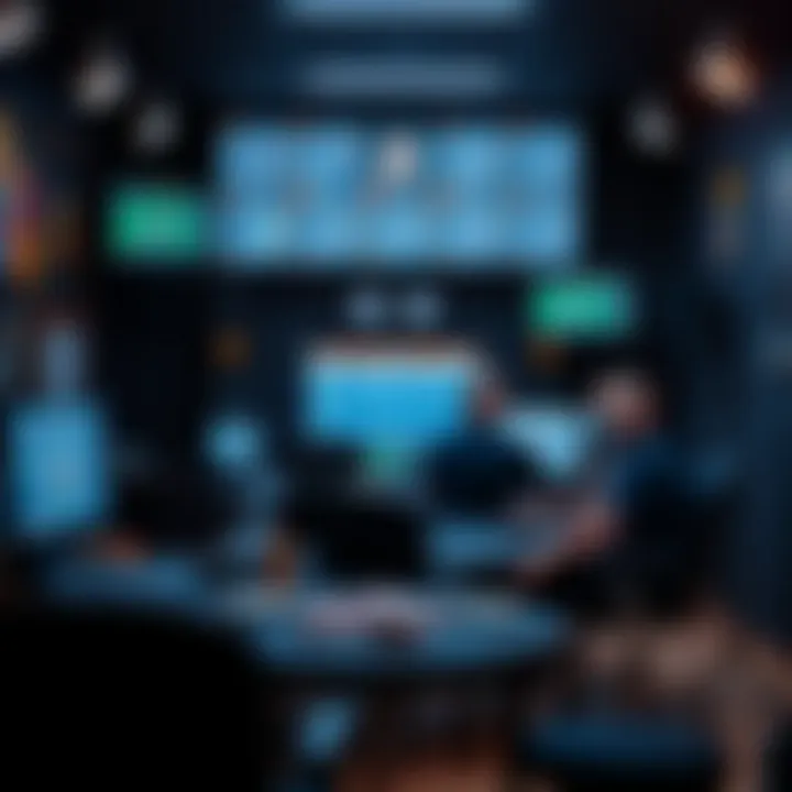 A well-organized betting studio environment highlighting various betting technologies