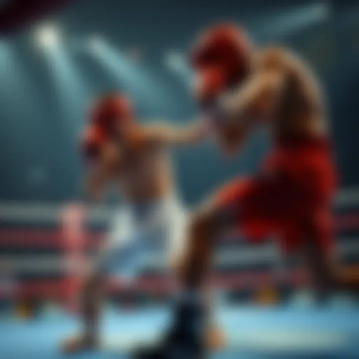 A dynamic boxing match showcasing athletes in action