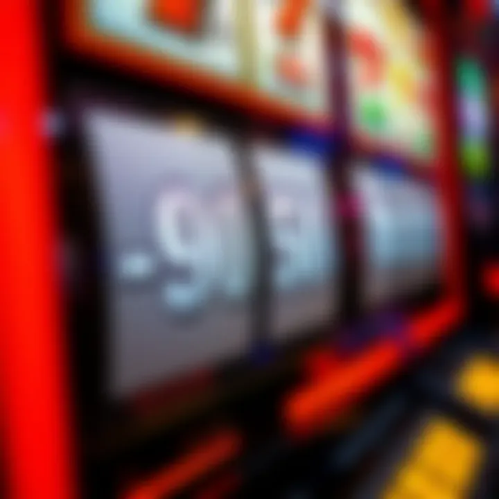 A close-up view of a slot machine's payout percentage display.